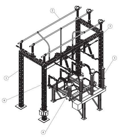 Базовая конструкция модуля КМ ОРУ 110 кВ